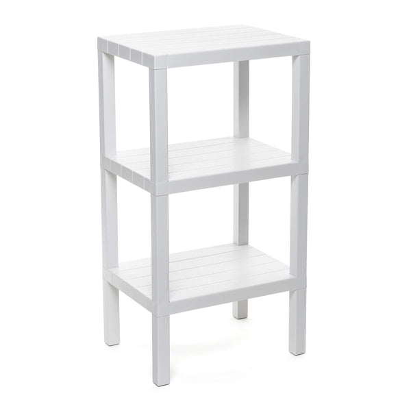 Tatay Lombok Shelf, 3 Shelves, Polypropylene, BPA Free, Wood effect, Non-Slip Bumpers, Max 10KG by Shelf, Easy Assembly, Measure 38x29x73.5 cm. White