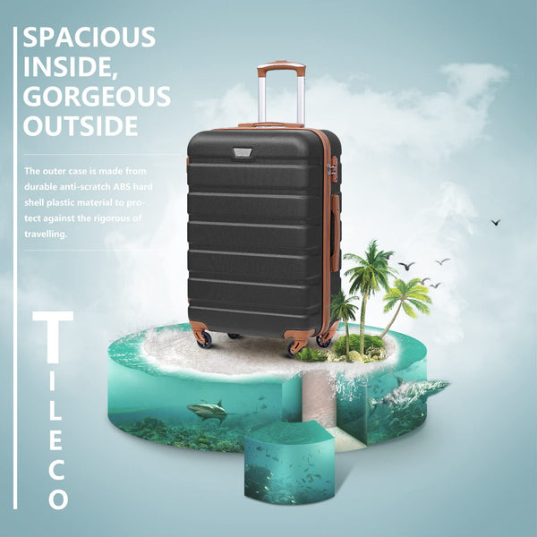 COOLIFE Suitcase Trolley Carry On Hand Cabin Luggage Hard Shell Travel Bag Lightweight with TSA Lock and Durable 4 Spinner Wheels (Lemon Yellow, L(77cm 93L))