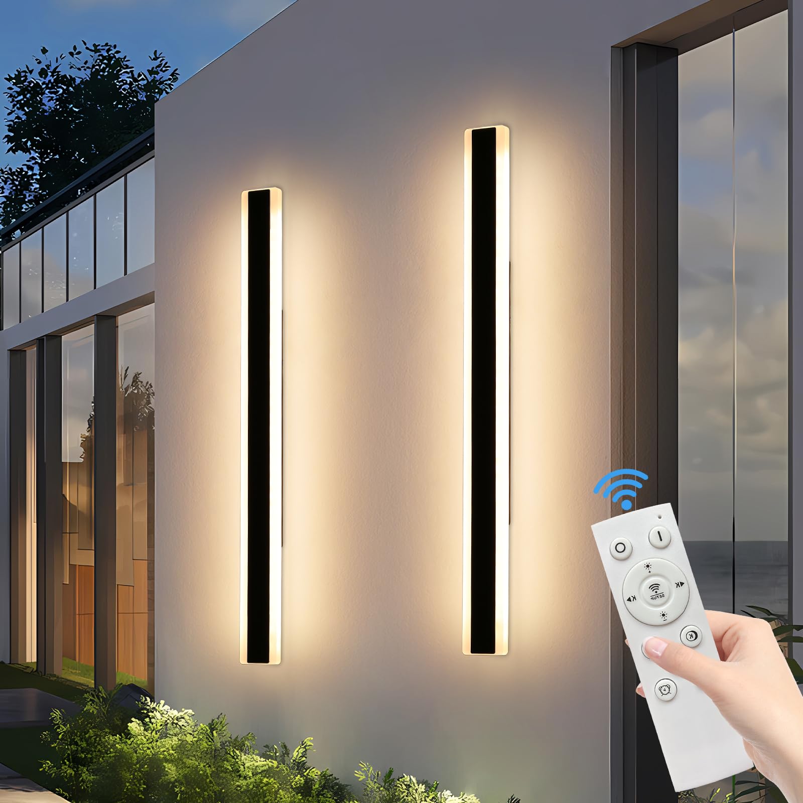 Mikeru 6500k Cool White Outdoor Wall Light, 150cm Modern Porch Wall Light, LED Vertical Long Acrylic Garden Fixture, IP65 Waterproof for Balcony, Living Room, Garage, Patio