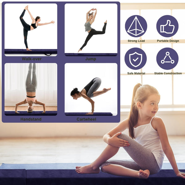 FBSPORT 270 CM Folding Gymnastics Balance Beam for Kids Training, Floor Beam