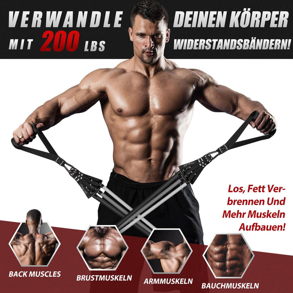 HPYGN Resistance Bands Set, 5 Levels, 200 lbs, for Men, Indoor Home Gym and Outdoor Use