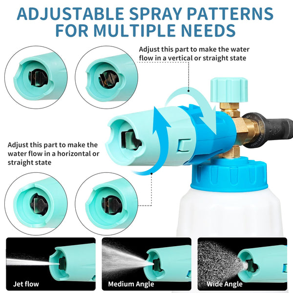 NAMOTEK Snow Foam Lance 1 Liter Adjustable Snow Foam Cannon for Karcher K2 K3 K4 K5 K6 K7 Pressure Washer