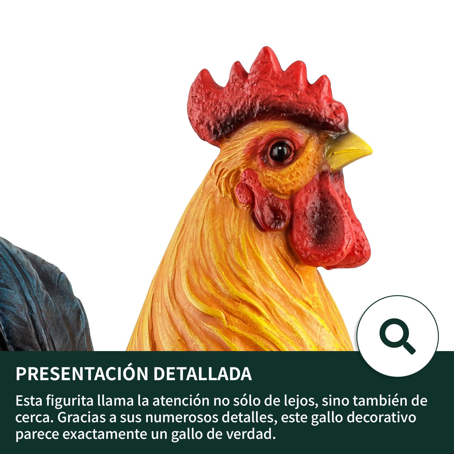 1PLUS Polyresin Cockerel Garden Figurine Garden Decoration Resin Decorative Cockerel