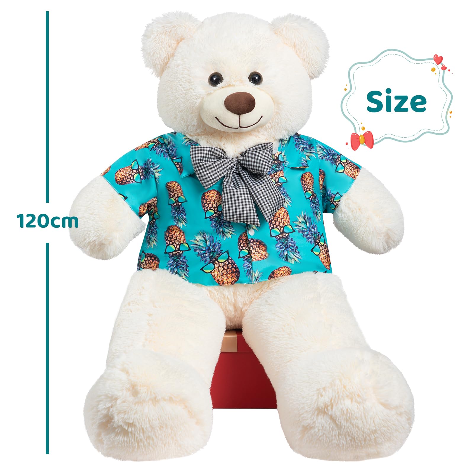 HollyHOME 150cm Giant Teddy Bear Stuffed Animal Large Soft Toys Plush Bear, Light Brown Age 3+