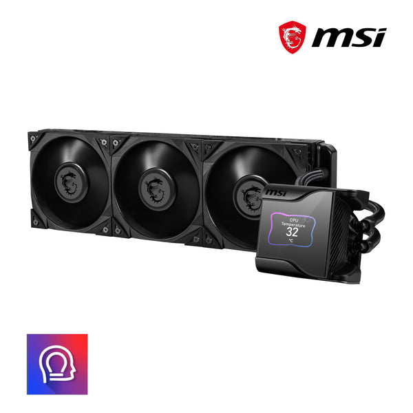 MSI MAG CORELIQUID 360R V2 AIO CPU Liquid Cooler - Rotatable ARGB Blockhead, Integrated Radiator Pump, Split-Flow Water Cooling, Evaporation-Proof Tubing, Easy to Install - AMD & Intel Compatible