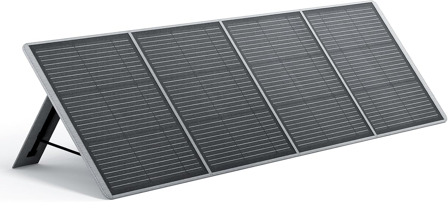 AFERIY Portable Solar Panel Kit 200W 22V, Foldable Monocrystalline Solar Panel ETFE with Free-Standing Supports, Junction Box, IP65 for Solar Generator Off-Grid Living