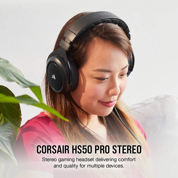 CORSAIR HS55 SURROUND Lightweight Multiplatform Wired Gaming Headset – Dolby 7.1 Surround Sound – iCUE Compatible – PC, Mac, PS5, PS4, Xbox, Nintendo Switch, Mobile – Carbon