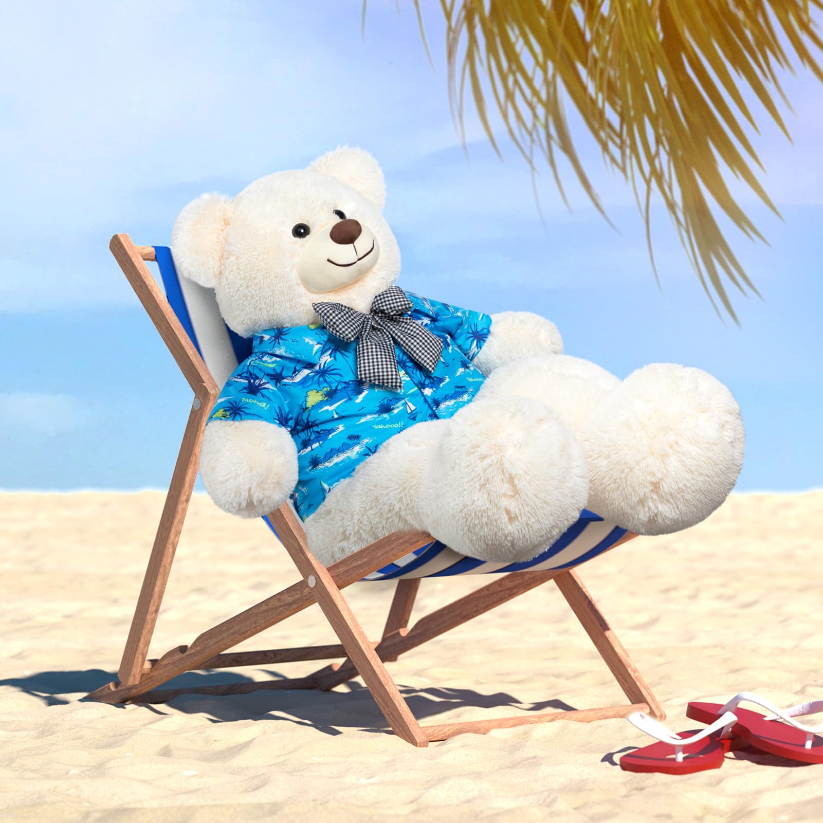 HollyHOME 150cm Giant Teddy Bear Stuffed Animal Large Soft Toys Plush Bear, Light Brown Age 3+