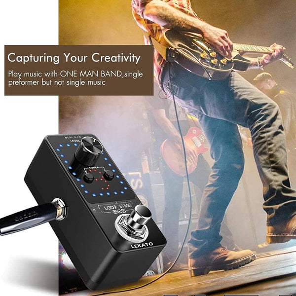 LEKATO Guitar Looper,Built-in Tuner,Bass Loop Effect Pedal(9 Loop Tracks,Max 40 Minutes Overdub Recording) Electric Guitar Loop Machine,Musicial Gears for Guitars/Bass/Keyboard/Drum