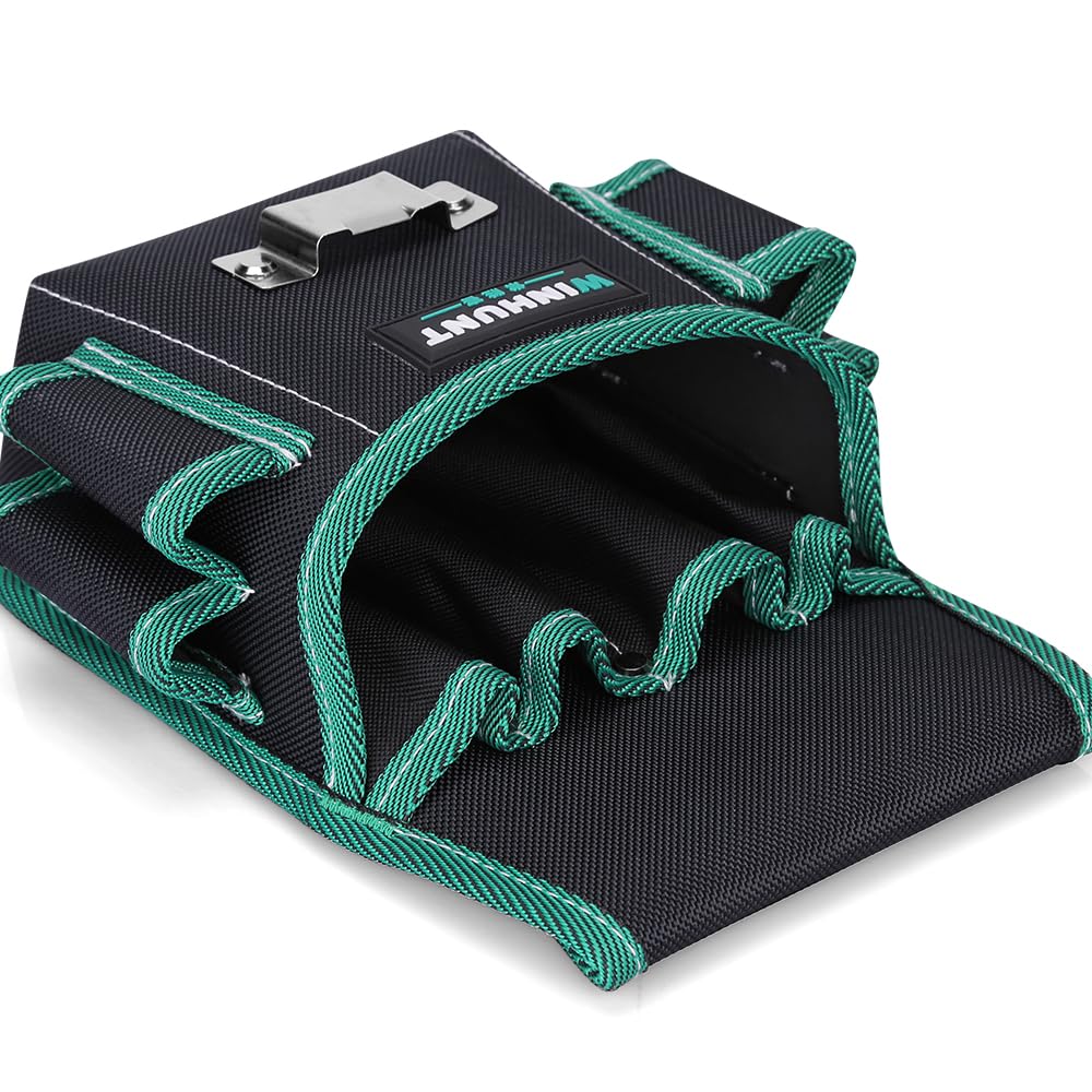 WINHUNT Tool Belt Pouch, Electrician Pouch 18 Pocket with Adjustable Nylon Belt 15x4x22cm Black (18 Pockets)