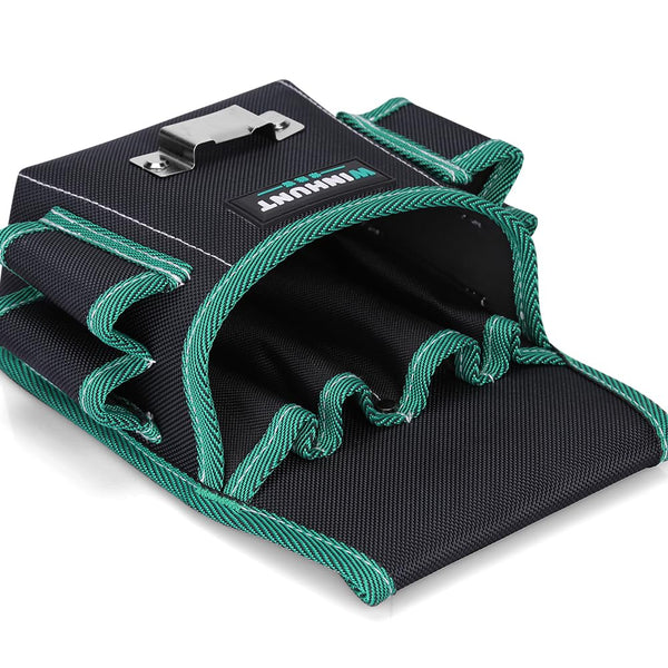 WINHUNT Tool Belt Pouch, Electrician Pouch 18 Pocket with Adjustable Nylon Belt 15x4x22cm Black (18 Pockets)