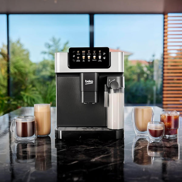 Beko Bean to Cup Coffee Espresso Machine CaffeExperto CEG7304X | Milk Jug | Colour Touch Screen Panel | 19 Bar Pressure, 2 Coffee Nozzles | Fully Automatic, Silver