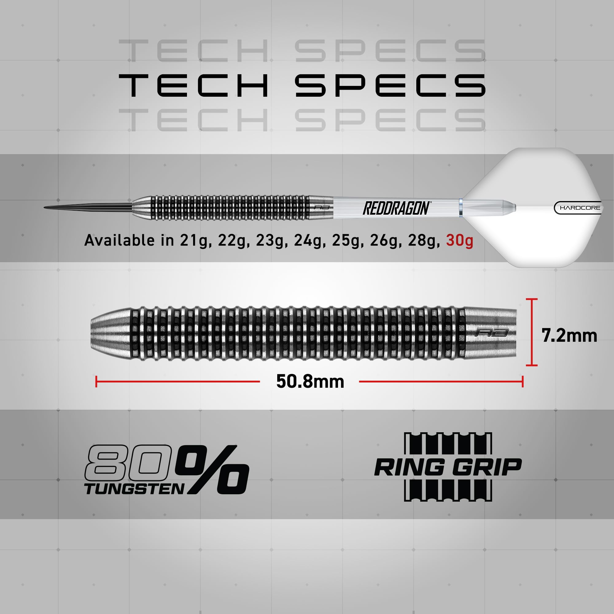 RED DRAGON Pegasus Professional Tungsten Steeltip Darts Set Available in 21, 23, 24, 25, 26, 28, 30 Gram with Flights, Stems (Shafts) and Wallet