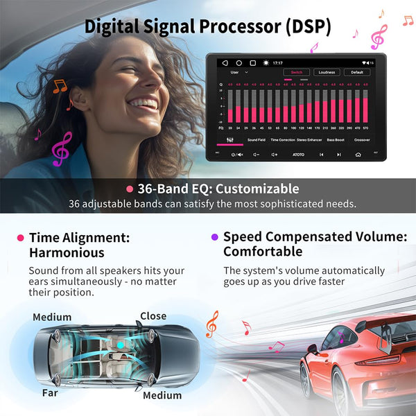 ATOTO A6 PF 7inch Double-DIN Android Car Stereo, DAB+ Ready, Wireless CarPlay, Wireless Android Auto, Mirrorlink, TouchScreen Car Radio, Dual Bluetooth, WiFi/BT/USB Tethering, HD LRV, 2G+32G, A6G2A7PF