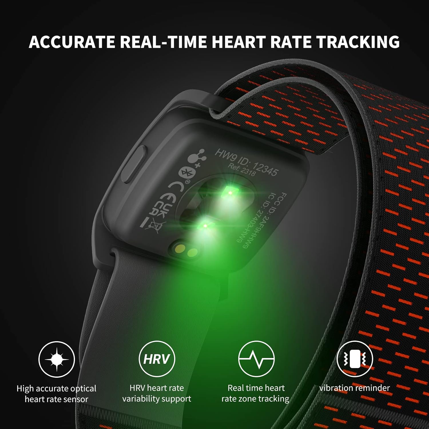 COOSPO HW9 Heart Rate Monitor Armband,ANT+ and Dual Bluetooth5.0 HRM,Optical Heart Rate Monitor with HR Zone,IP67 Waterproof HR Sensor Compatible with Peloton Strava Zwift DDP Yoga