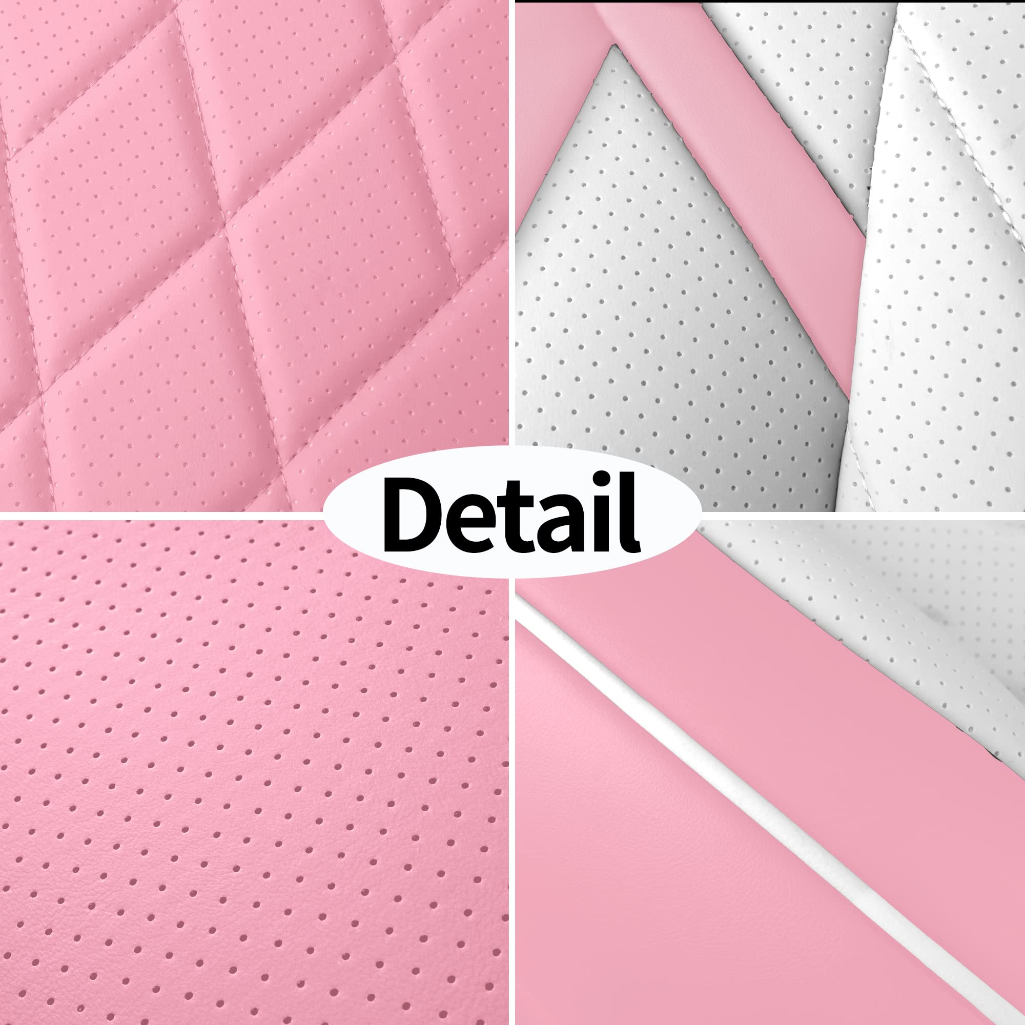 Tapha Faux Leather Seat Cover Set for Tesla Model 3 2017-2022, Breathable and Water-Resistant, Include Seat Covers for Front and Rear Seats (White/Grey)