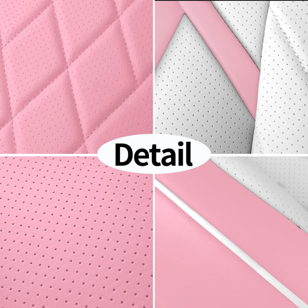 Tapha Faux Leather Seat Cover Set for Tesla Model 3 2017-2022, Breathable and Water-Resistant, Include Seat Covers for Front and Rear Seats (White/Grey)