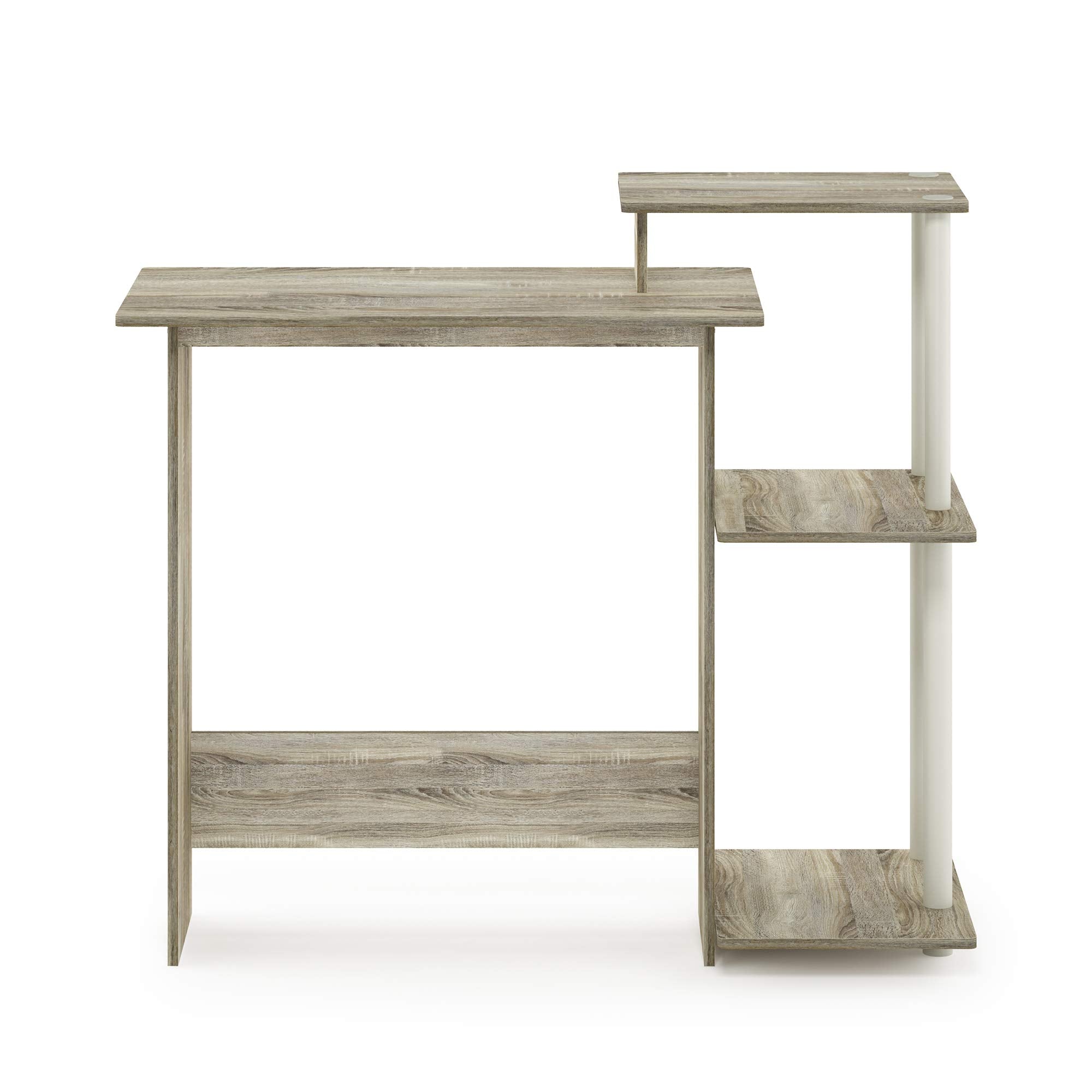 Furinno Efficient Home Laptop Notebook Computer Desk, Study Desk, Writing Desk, Sonoma Oak/White