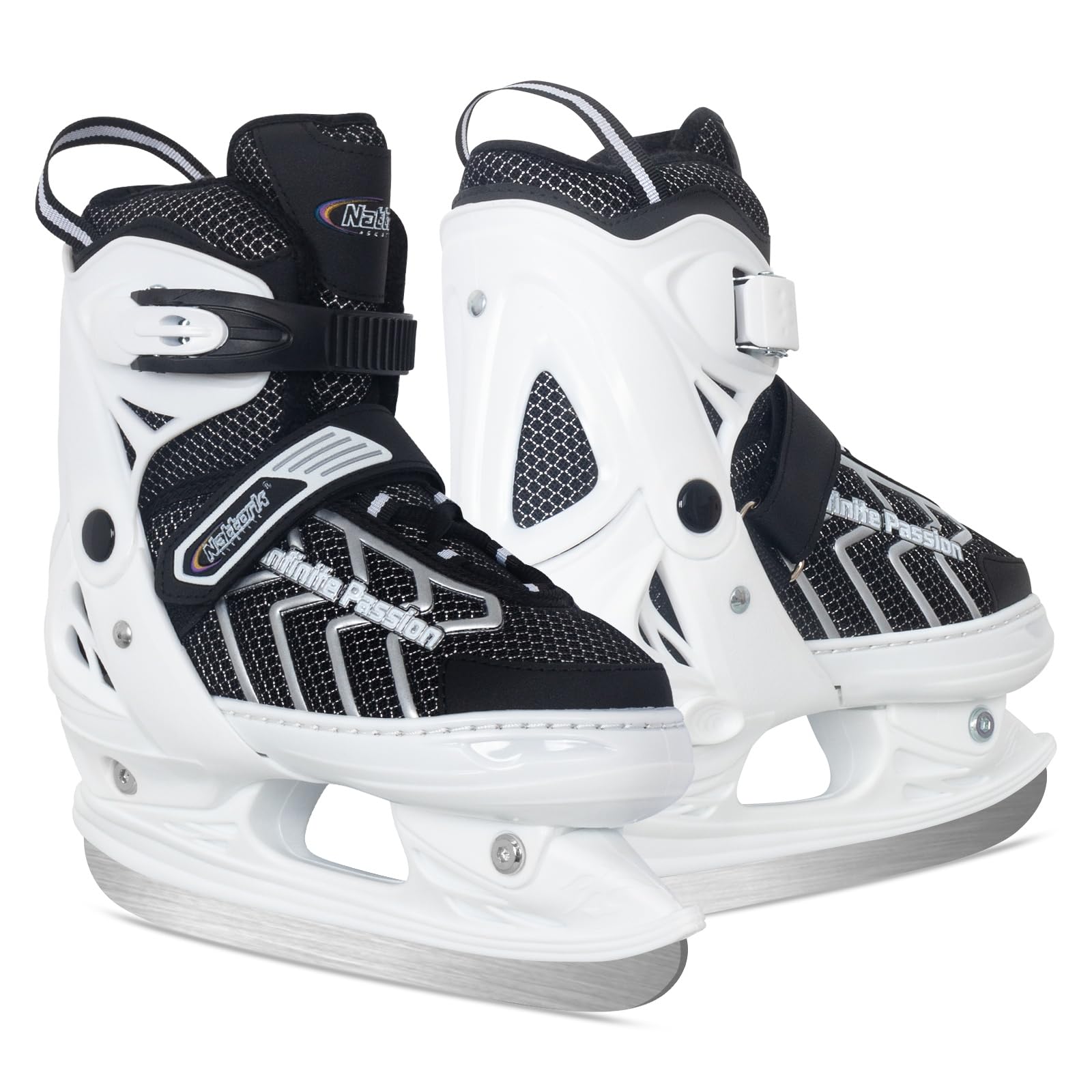 Nattork Adjustable Kids Ice Skate for Boys Girls Adult, Soft Padding and Reinforced Ankle Support Ice Hockey Skates