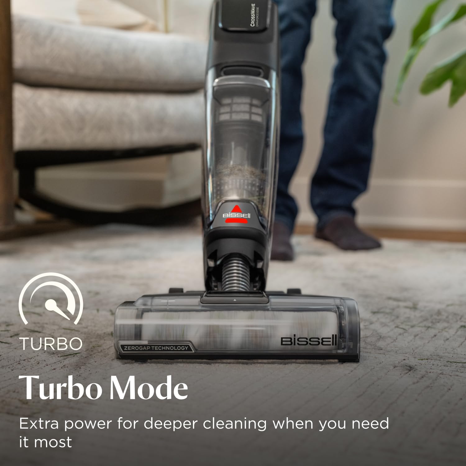 BISSELL CrossWave OmniForce, Wet and Dry Vacuum Cleaner, Powerful Floor Cleaner Machine, Multi-Surface, Cordless Vacuum Cleaner with Turbo Mode & Vacuum-Only Mode, Wet Vac up to 240m2, 69 dBA, 3912E