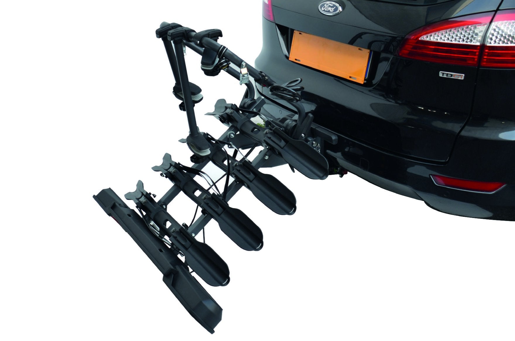 Witter ZX204 Bicyle Bolt-on Towball Mounted Bike Rack for 4 Bikes | Maximum Load of 60kg | Lightboard for 13 Pin Socket