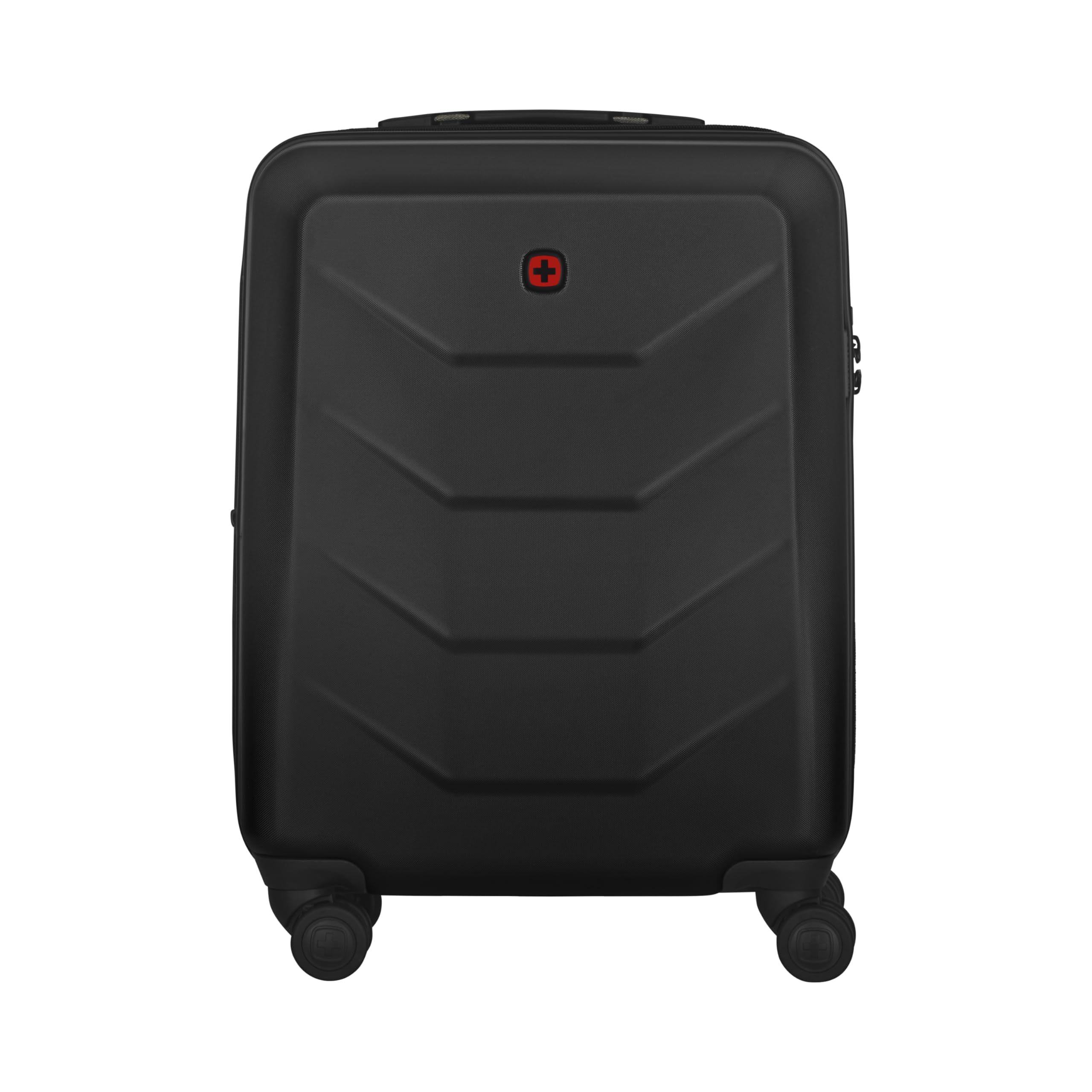 Wenger Prymo Medium hardside case with 4 Wheels, mid-Sized, 59 (67) L, Hardshell, Security Lock, for Men and Women, Travel or Vacation, Black, 612537