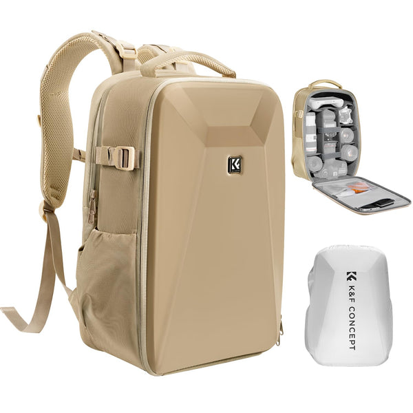 K&F Concept Camera Backpack,Hardshell DSLR Photography Camera Bag with 15-15.6 Inch Laptop Compartment Waterproof Camera Case Compatible for Canon/Nikon/Sony/DJI Mavic Drone