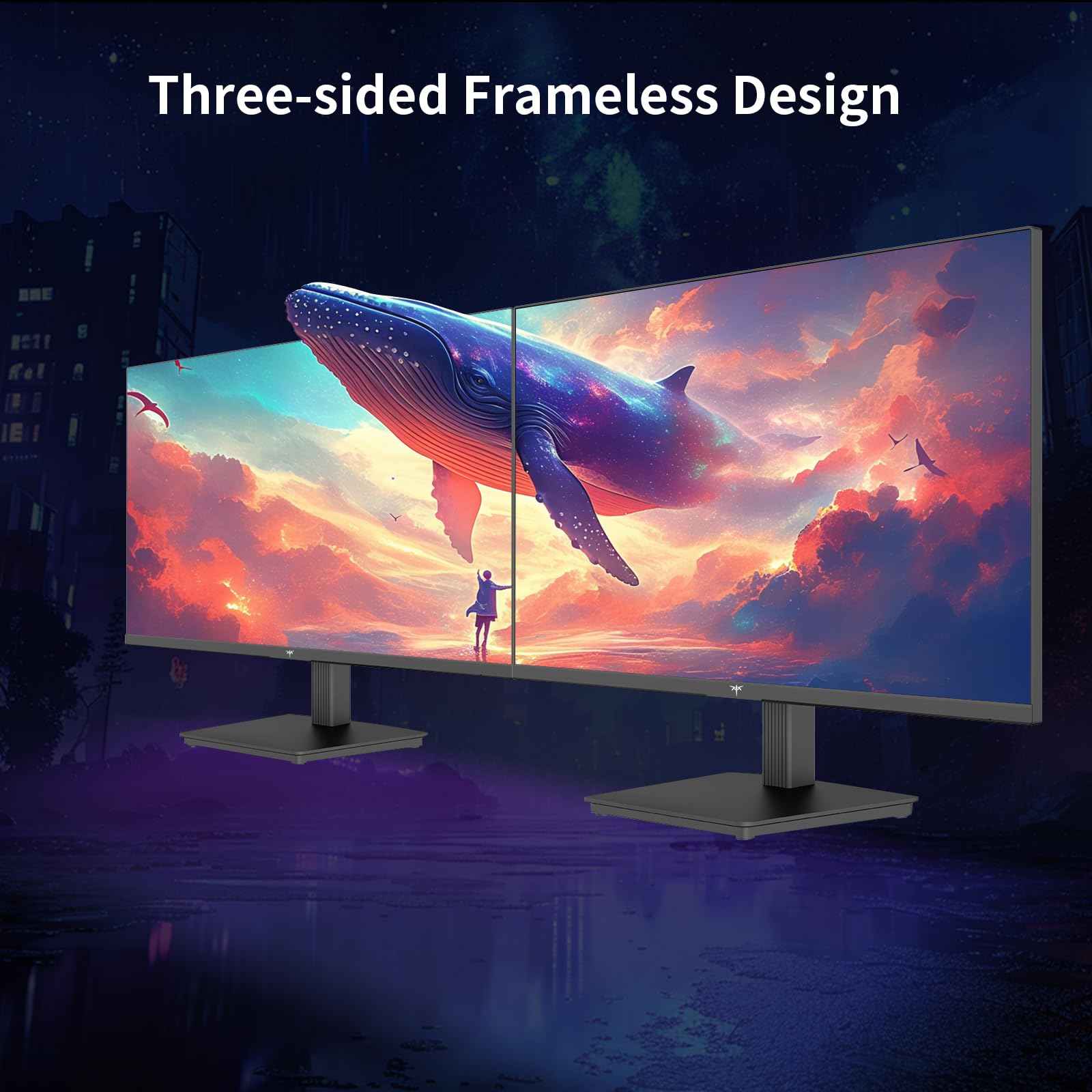 KTC Flat 32 Inch Monitor, QHD 1440P 2K@100Hz IPS Large Computer Monitor, Ultra Thin Bezels, Anti-Blue Light, HDR10, 103% sRGB, 86% DCI-P3, 350 Nits, 3ms MPRT, Adaptive Sync for Working and Gaming