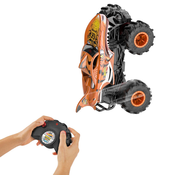 Hot Wheels Monster Trucks Remote Control Car, 1:15 Scale Mega-Wrex Alive Battery-Powered RC Vehicle with Lights & Sounds, JBD90