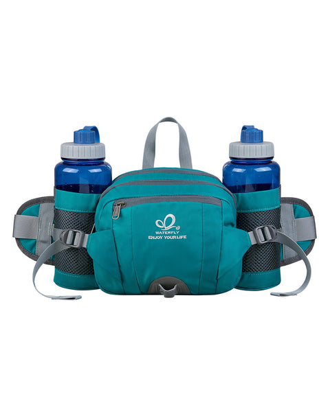 Waterfly Hiking Waist Pack Bum Bag Waist Bag with Bottle Holder Running Bag for Camping Climbing Travel Cycling and Dog Walking