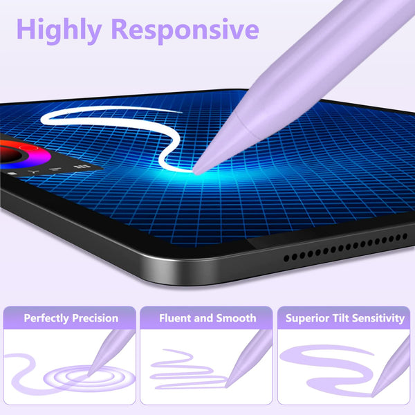 TQQ Pencil Compatible iPad 2018-2025, 2X Faster Charge, Pixel Precision, Tilt Sensitive Stylus Pen for Apple iPad 11/10/9/8/7/6th Gen, Pro 12.9/11/13 Inch M4, Air 3/4/5/M2/M3, Mini 5/6