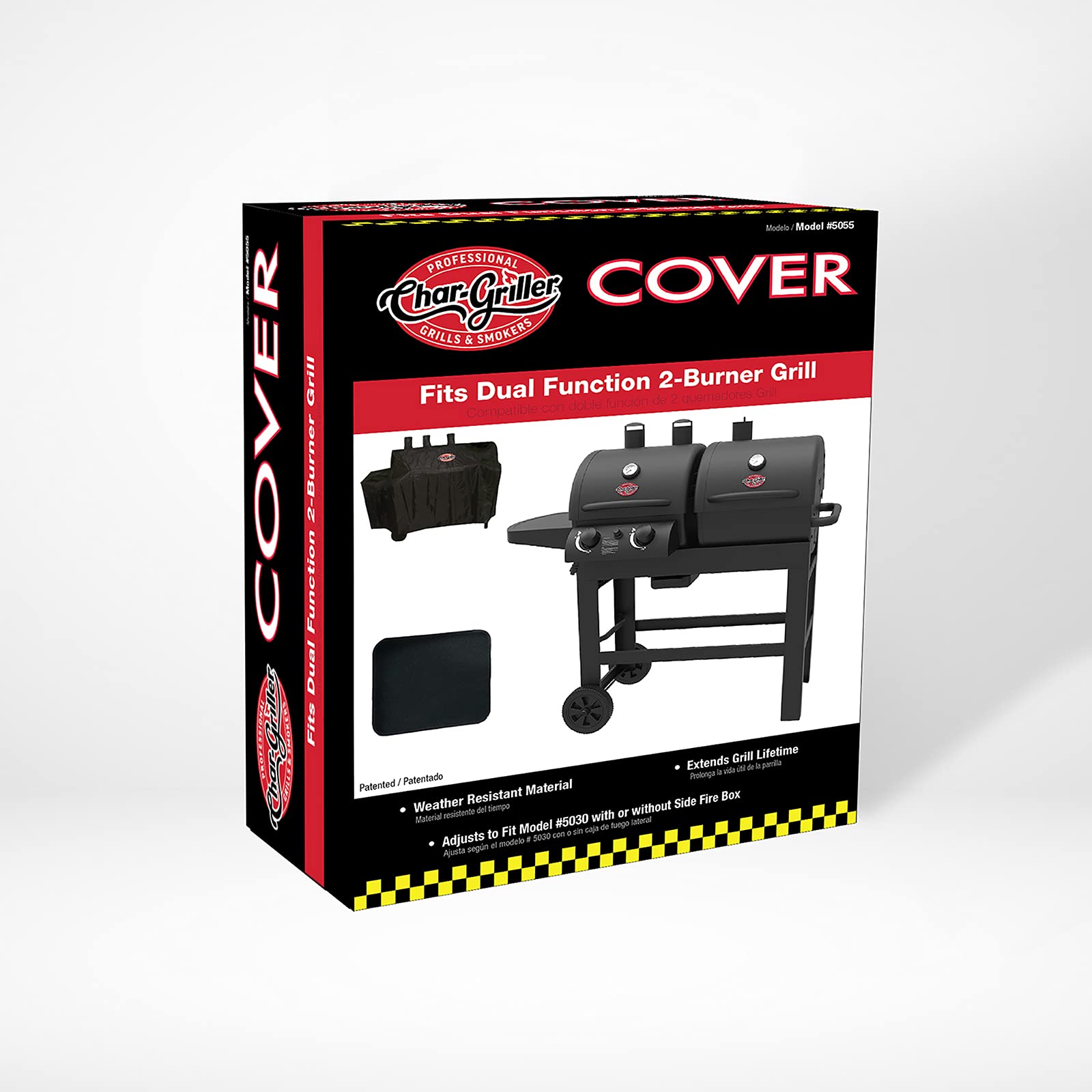 Char Griller 5055 Grill Cover, Fits Dual Function 5030 2 Burner Gas-and-Charcoal Grill