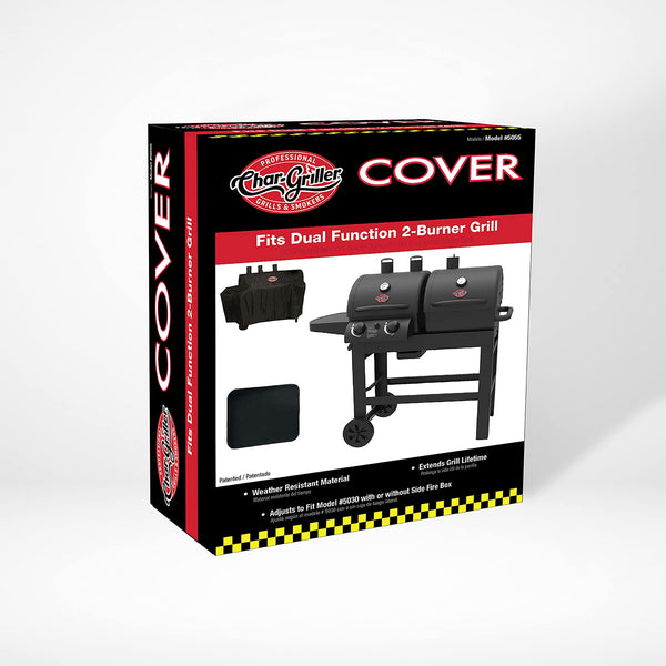 Char Griller 5055 Grill Cover, Fits Dual Function 5030 2 Burner Gas-and-Charcoal Grill