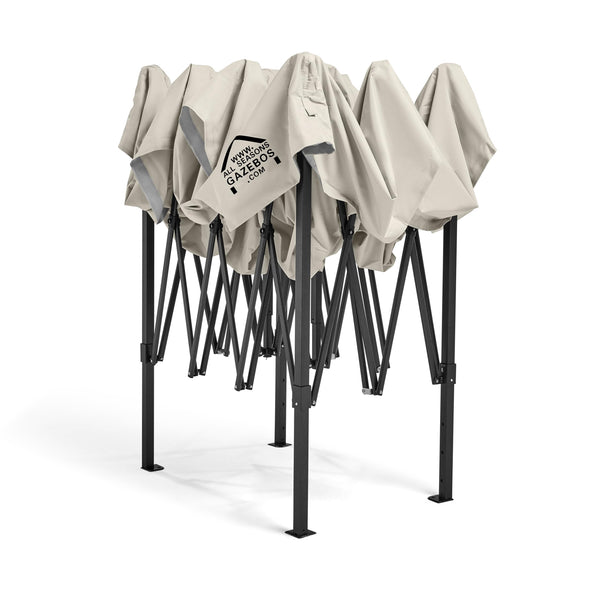 All Seasons Gazebos 3x4.5 Fully Waterproof Pop up Gazebo With Accessories - Metallic Grey