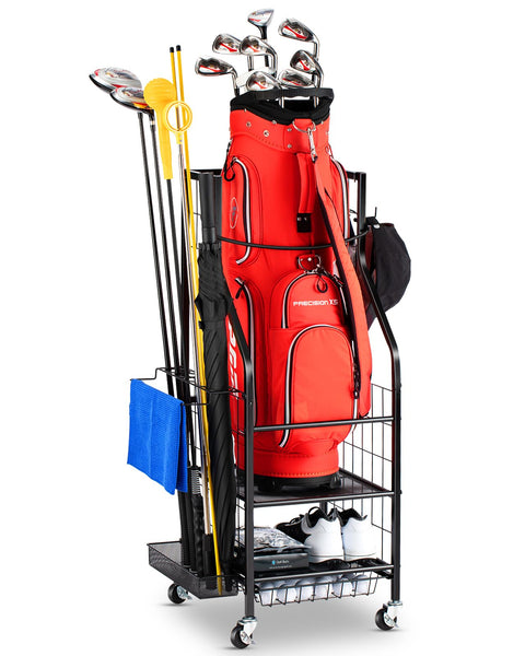 Golf Bag Storage Organizer- Golf Bag Stand Fit for Golf Equipment Accessories, Extra Large Golf Storage Rack for Garage
