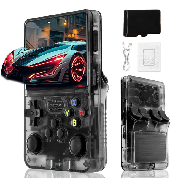 Blidinner R36S Retro Handheld Games Console -With Open Source Linux System,3000mAh Battery,3.5 Inch HD Screen,64G TF Card,20,000+ Classic Games,Portable Mini Game Console for Teens and Adults-Black