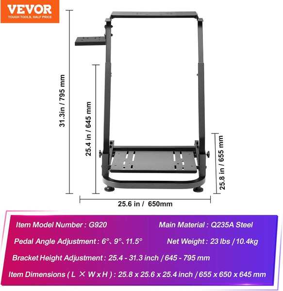 VEVOR Steering Wheel Stand,G920 Racing Wheel Stand,Logitech Wheel Stand for G25 G27 G29,GT Racing Simulator Wheel Stand,Wheel Support and Pedal not Included