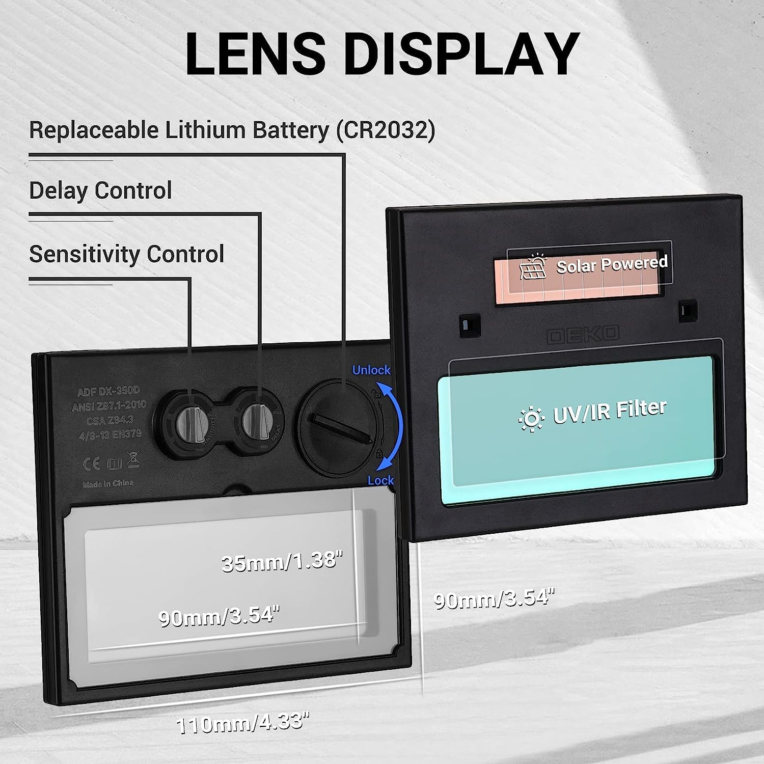 DEKO Welding Helmet Auto Darkening: True Color Solar Powered Auto Darkening Welding Helmets Welder Mask Hood (Skull Design)