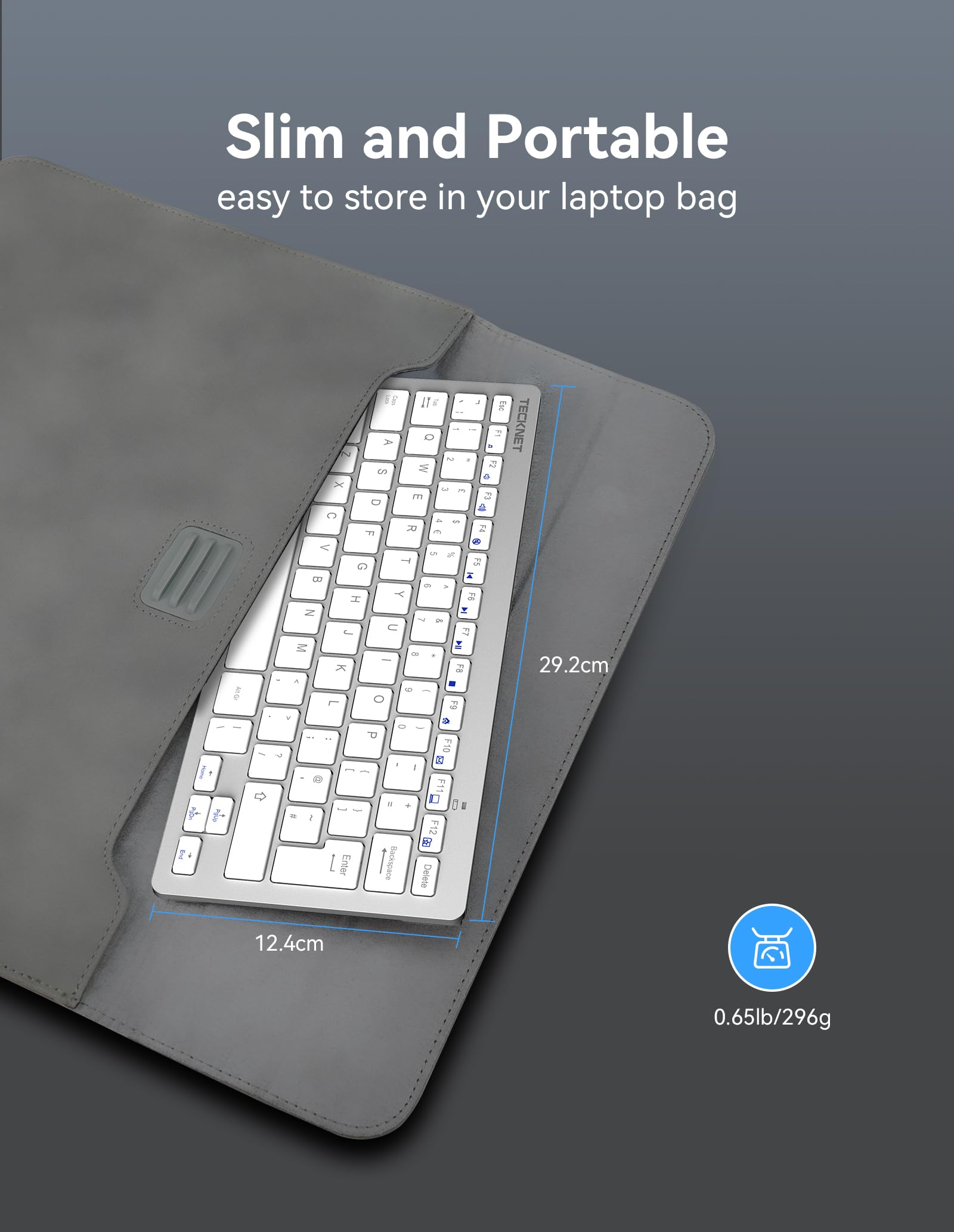 TECKNET 2.4G Wireless Keyboard For Windows/Chrome OS, UK Layout Compact Mini Keyboard, Small Silent Whisper-Quiet Keyboards with 12 months Battery Life (Pink)