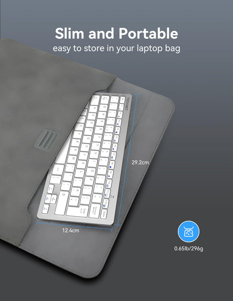 TECKNET 2.4G Wireless Keyboard For Windows/Chrome OS, UK Layout Compact Mini Keyboard, Small Silent Whisper-Quiet Keyboards with 12 months Battery Life (Pink)