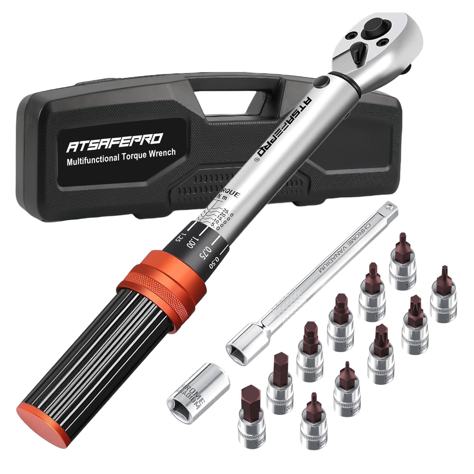 ATsafepro Torque Wrench 3/4 Inch, 100-600 Nm Torque Wrenchs, ±3% Error Accuracy with 48 Teeth Dual-Direction Adjustable for Repair of Car, Truck, Tractor