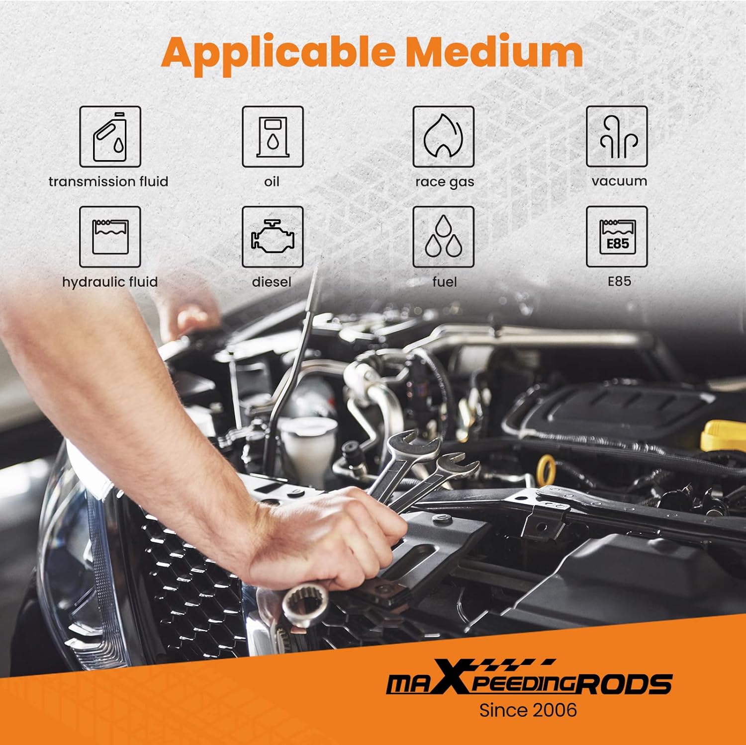 maXpeedingrods 6AN 20FT Stainless Steel PTFE E85 Silver Fuel Line Black Fitting Hose Kit AN6 12Feet - Black