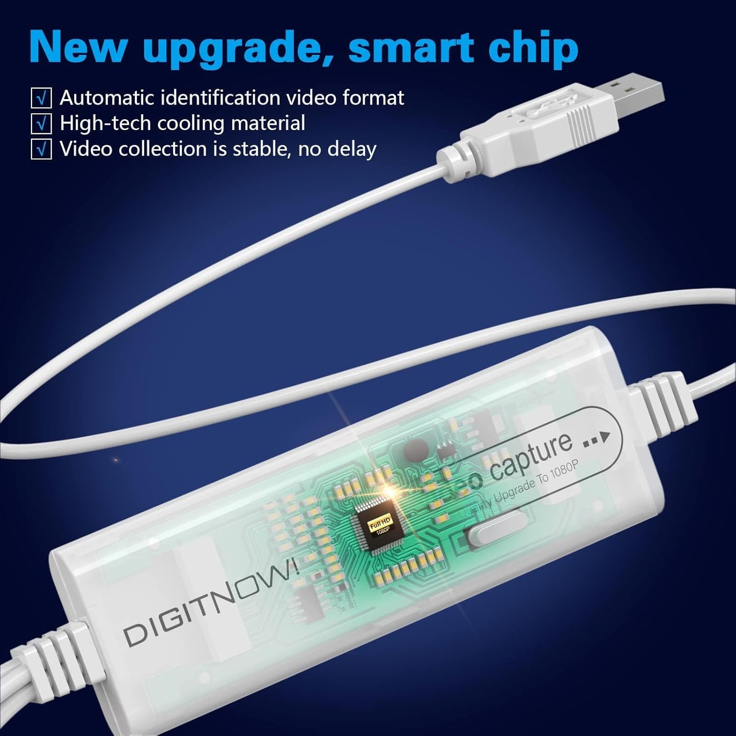 DIGITNOW! USB 2.0 Video Capture Card- Pro+ Version VHS to digital converter 1080P 30Hz, suitable for Mac OS,Android, WinXP/7/8/10