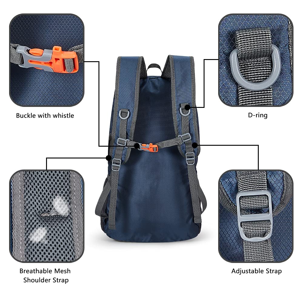 MAXTOP 40L Ultra Lightweight Packable Backpack Foldable Rucksack Water Resistent For Men Women Kids Outdoor Camping Hiking Travel Daypack Handy Durable