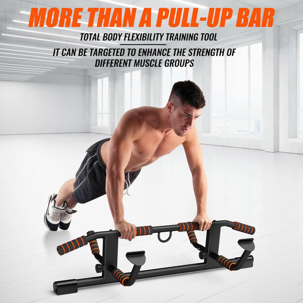 AmazeFan Pull Up Bar Doorway with Ergonomic Grip - Fitness Chin-Up Frame for Home Gym Exercise - Multi-Angle Grip - 2024 Upgrade Smart Hook (Fits