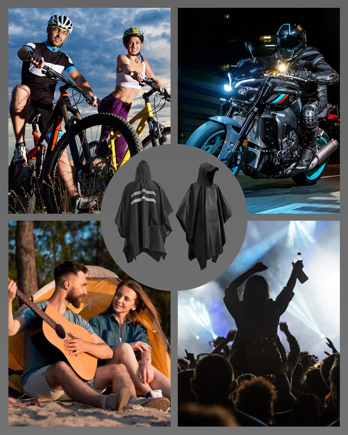 Victoper Waterproof Poncho Adult, Reusable Rain Poncho Adult Waterproof Poncho Waterproof Adult Lightweight Waterproof Raincoat for Outdoor Hiking Camping Cycling Traveling