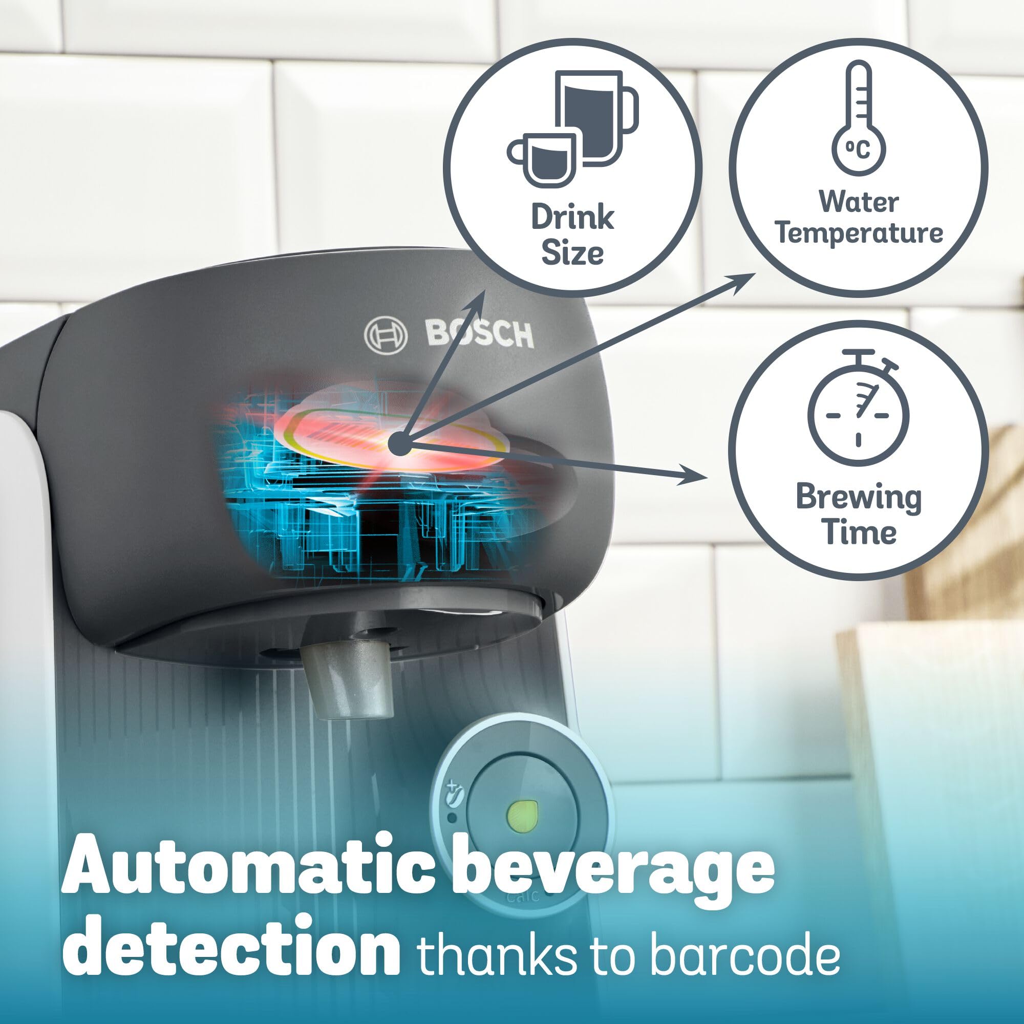 Tassimo by Bosch Finesse Friendly Pod Coffee Machine in White