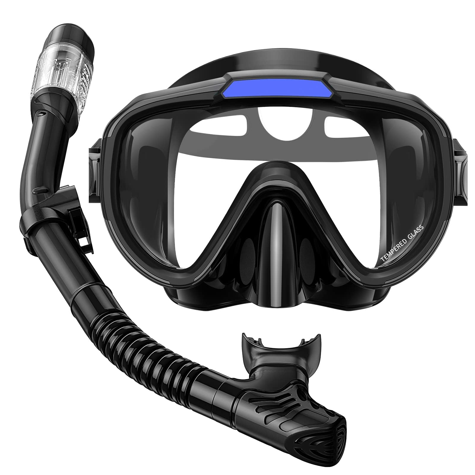 Lealinga Snorkel Set Adults Snorkel Mask Anti-Fog Panoramic View Diving Mask Dry Top Snorkel Kit with Travel Bag Diving Set for Snorkeling Scuba Diving Swimming Travel