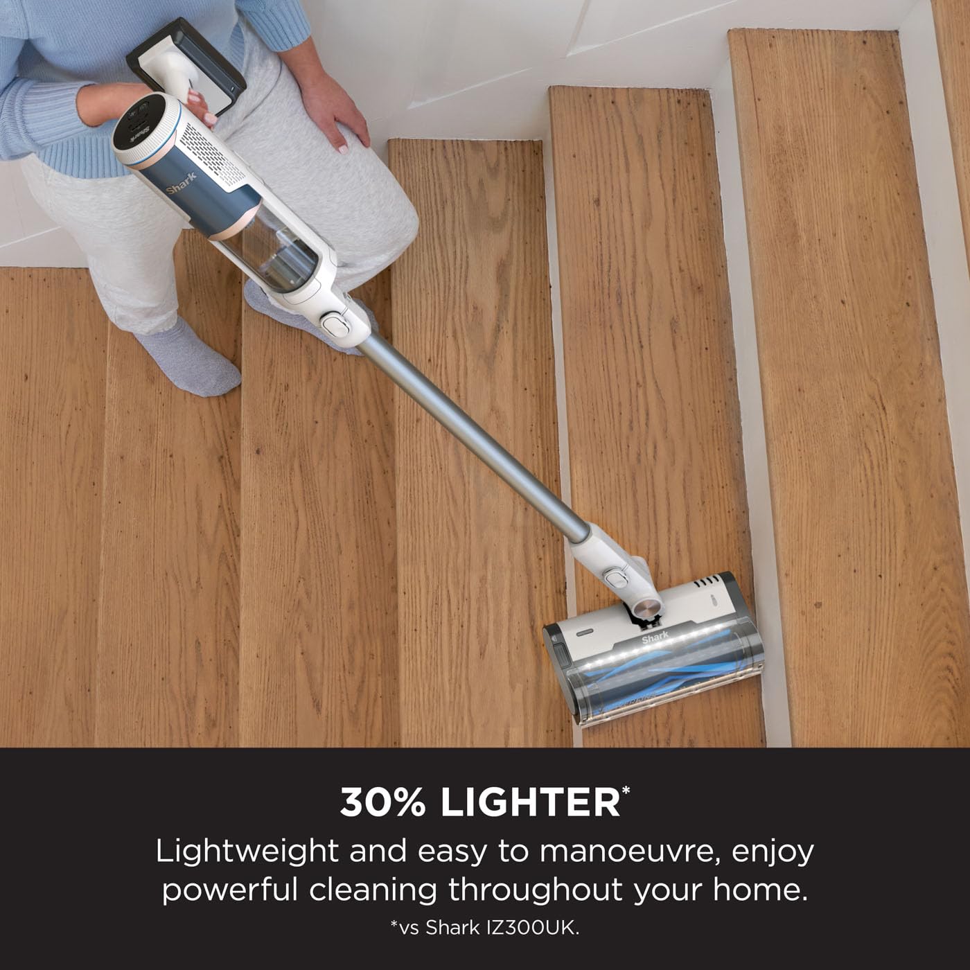 Shark PowerDetect Cordless Vacuum Cleaner, DuoClean Detect, Reverse Clean, Anti Hair Wrap Plus, Lightweight, 70 Min Runtime, Pet, Crevice & Multi-Surface Tools, Flexible, Handheld Mode, Grey IP1251UKT