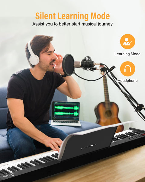 OYAYO 88 Key Digital Piano Full Size Semi-Weighted Keys, Complete Bundle Includes Double X Stand, Travel Bag, Touch Sensitivity Portable Keyboard for Beginners and Musicians on the Road